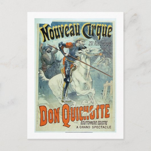 Werbung für "Don Quixote, New Circus", Pferd Postkarte (Vorderseite)