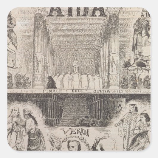 Werbung für eine Leistung Quadratischer Aufkleber (Vorderseite)