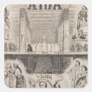 Werbung für eine Leistung Quadratischer Aufkleber