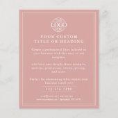 Werbung für einfache Dusty-Rose-Firmenlogos Flyer (Hinten)