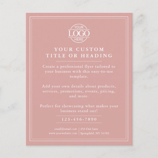 Werbung für einfache Dusty-Rose-Firmenlogos Flyer (Vorne)