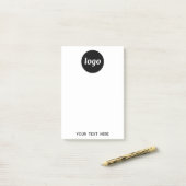 Werbung für einfache Logotexte Post-it Klebezettel (Auf Schreibtisch)