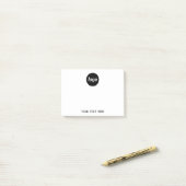 Werbung für einfache Logotexte Post-it Klebezettel (Auf Schreibtisch)