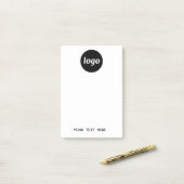 Werbung für einfache Logotexte Post-it Klebezettel (Auf Schreibtisch)