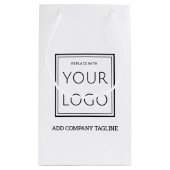 Werbung für einfaches Firmenlogo Kleine Geschenktüte (Rückseite)