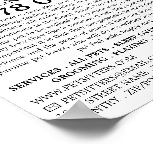 Werbung für entspannte Hunde, Haustiere Poster (Ecke)