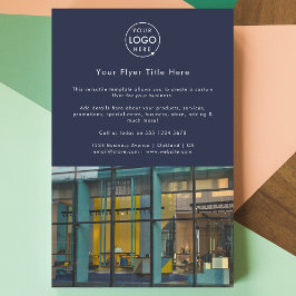 Werbung für Firmenlogo | Navy Blue Modern Foto Flyer