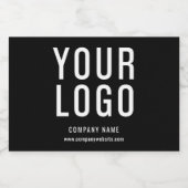 Werbung für Firmenlogo Schwarz Schaumweinetikett (Einzelnes Label)