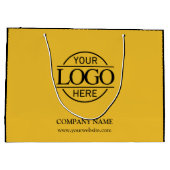 Werbung für gelbe und schwarze Firmenlogos Große Geschenktüte (Rückseite)