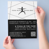 Werbung für geometrische schwarz-weiße Yoga-Klasse Flyer (Hand)