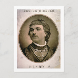 Werbung für "George Rignold als Henry V" (Spalte Postkarte