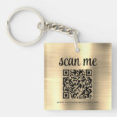 Werbung für Gold QR-Code-Business-Logos Schlüsselanhänger (Vorderseite)