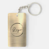 Werbung für Gold QR-Code-Business-Logos Schlüsselanhänger (Rückseite)