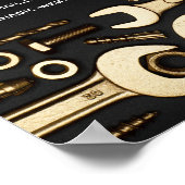 Werbung für Gold-Tools, Auto-Mechanik und Reparatu Poster (Ecke)