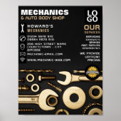 Werbung für Gold-Tools, Auto-Mechanik und Reparatu Poster (Vorne)