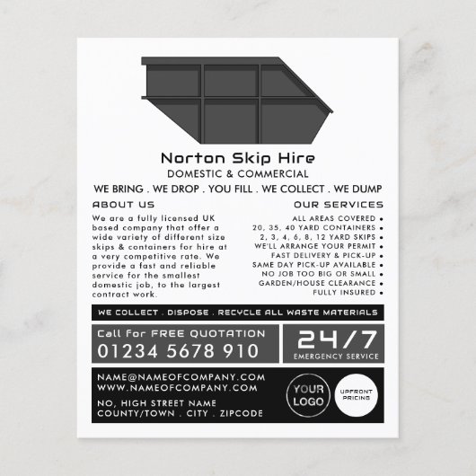 Werbung für Grauschwein, Skip/Dumpster Flyer (Vorne)