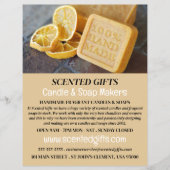 Werbung für handgefertigte Seifen, Kerzen und Seif Flyer (Vorne)