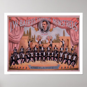 Werbung für "I.W. Bairns berüchtigte Minstrels Poster