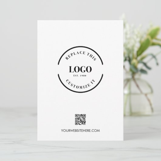 Werbung für Ihr Firmenlogo QR-Code-Website Einladung (Stehend Vorderseite)