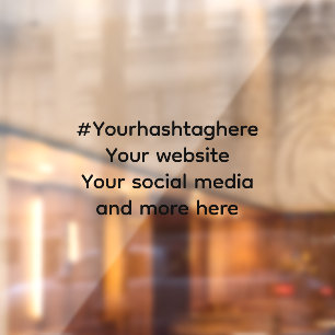 Werbung für Ihre sozialen Medien Fensteraufkleber