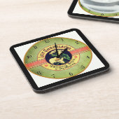 Werbung für Jugendstil-Schokolade-Uhren Getränkeuntersetzer (Linke Seite)