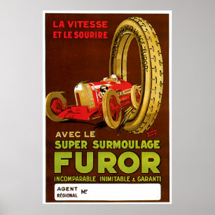 Werbung für klassische Autos Poster