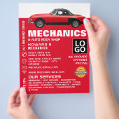 Werbung für klassische Fahrzeuge, Auto und Reparat Flyer (Hand)