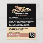 Werbung für klassische Motorräder, Auto-Mechanik u Flyer (Vorne)