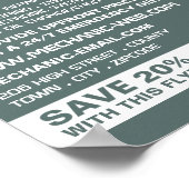 Werbung für klassische Motorräder, Auto-Mechanik u Poster (Ecke)