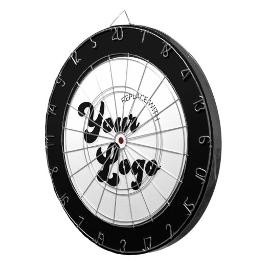 Werbung für klassische Schwarz-Weiß-Logos Dartscheibe (Vorderseite rechts)