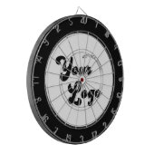 Werbung für klassische Schwarz-Weiß-Logos Dartscheibe (Vorderseite Links)