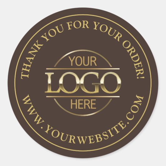 Werbung für kundenspezifische Firmenlogos in Braun Runder Aufkleber (Vorderseite)