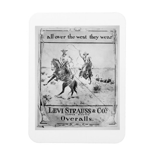 Werbung für Levi Strauss & Co, c.1900 (litho) Magnet (Vertikal)