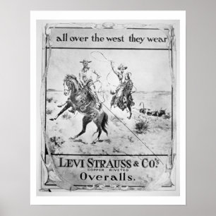 Werbung für Levi Strauss & Co, c.1900 (litho) Poster