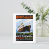 Werbung für Lloyd Sabaudo Vintag Ocean Liner Postkarte (Stehend Vorderseite)