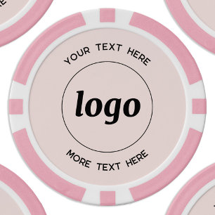 Werbung für Logos und Texte Rosa Rosa Pokerchips