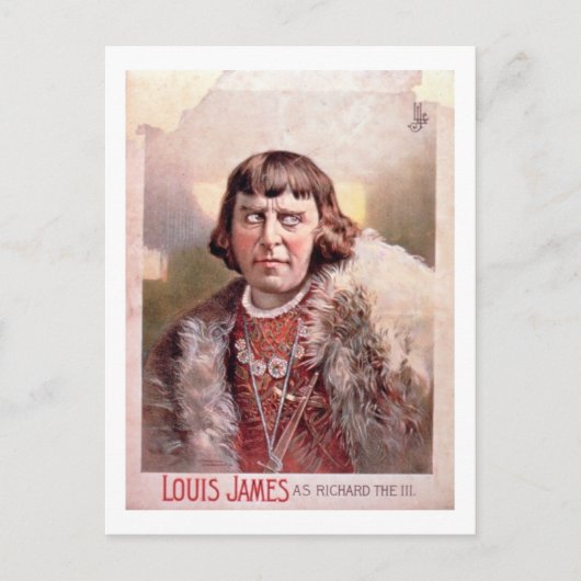Werbung für "Louis James als Richard III" (co Postkarte (Vorderseite)