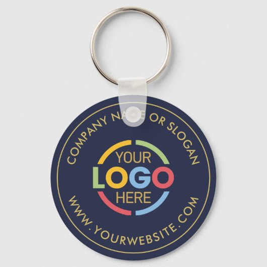 Werbung für Minimalistische Business-Logos Navy Bl Schlüsselanhänger (Vorderseite)