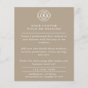 Werbung für Minimalistische Taupe Beige-Firmenlogo Flyer