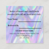 Werbung für moderne Holographic Business-Logos Empfehlungskarte (Rückseite)