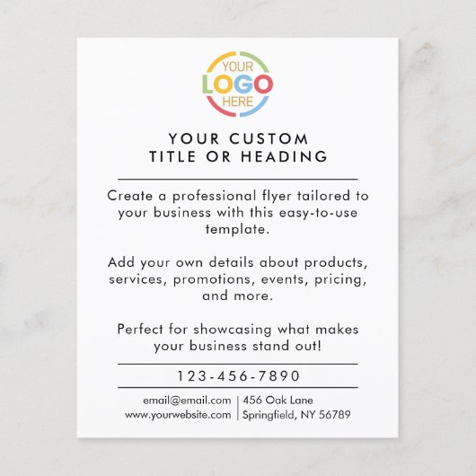 Werbung für moderne Schwarz-Weiß-Firmenlogos Flyer (Vorne)