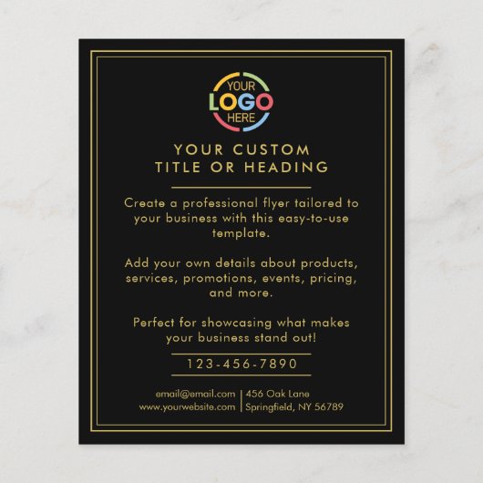 Werbung für moderne Schwarz-Weiß-Firmenlogos Flyer (Hinten)