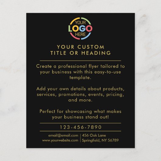 Werbung für moderne Schwarz-Weiß-Firmenlogos Flyer (Hinten)