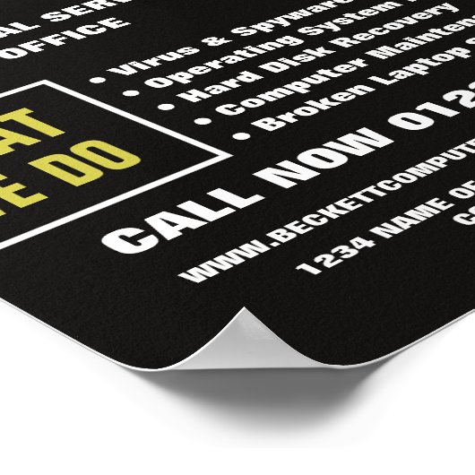 Werbung für Notebooks, Computerreparaturen Poster (Ecke)