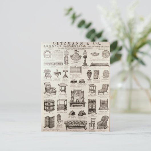 Werbung für Oetzmann & Co. Postkarte (Stehend Vorderseite)