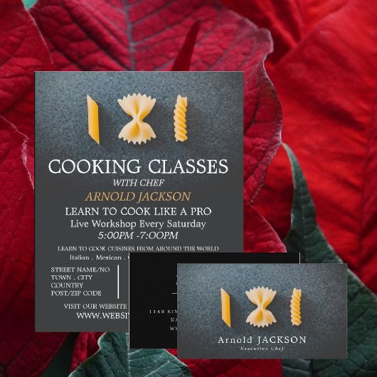 Werbung für Pasta, Kochkurse Flyer