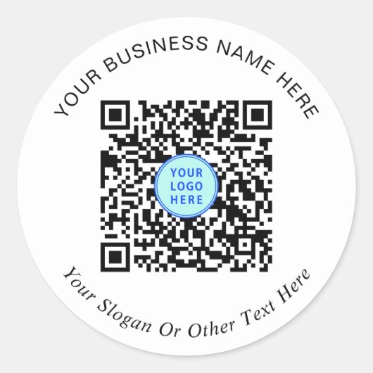 Werbung für QR-Code-Logos für Unternehmen Runder Aufkleber (Vorderseite)