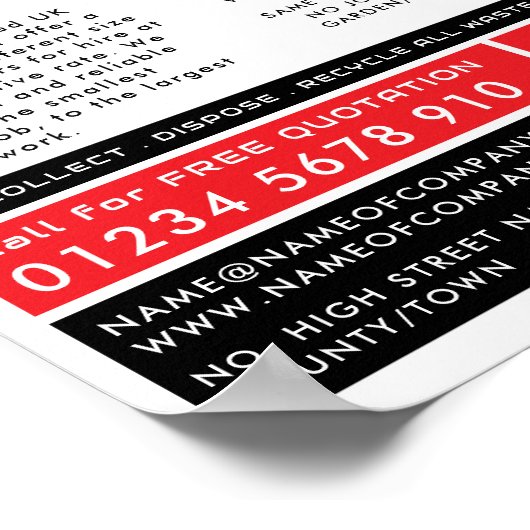 Werbung für Red Skip, Skip/Dumpster Company Poster (Ecke)