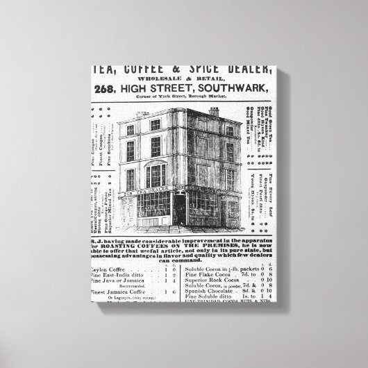 Werbung für Robert Jones, Tee Leinwanddruck (Vorderseite)