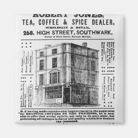 Werbung für Robert Jones, Tee Magnet (Vorne)